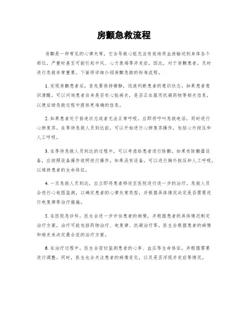 房颤急救流程