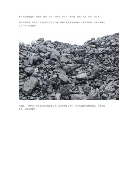 不可再生能源有哪些