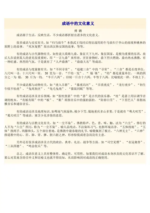 成语中的文化意义