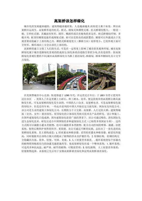 高架桥该怎样绿化