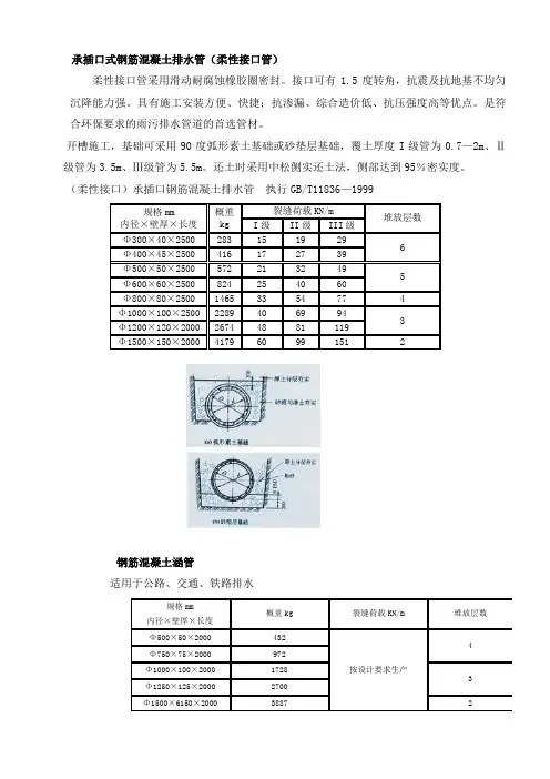 各类钢筋混凝土管