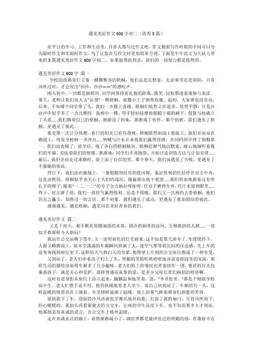 遇见美好作文600字初二(优秀3篇)