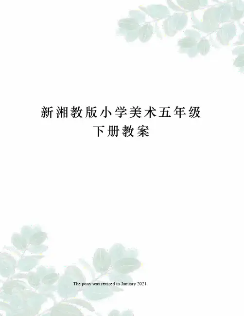 新湘教版小学美术五年级下册教案