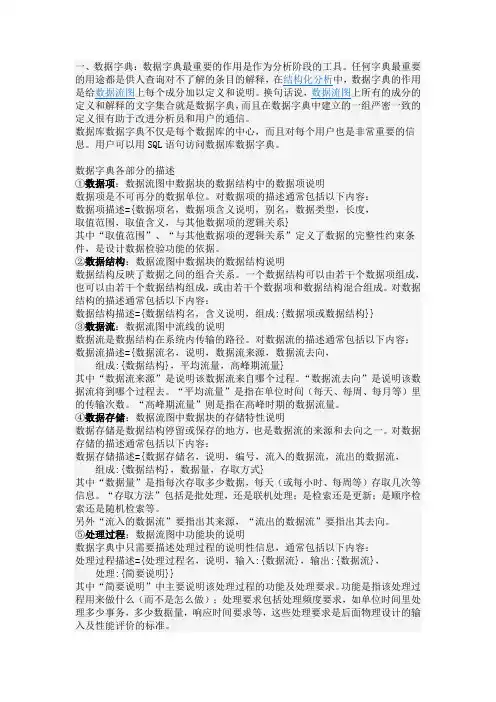E-R图、DFD数据字典
