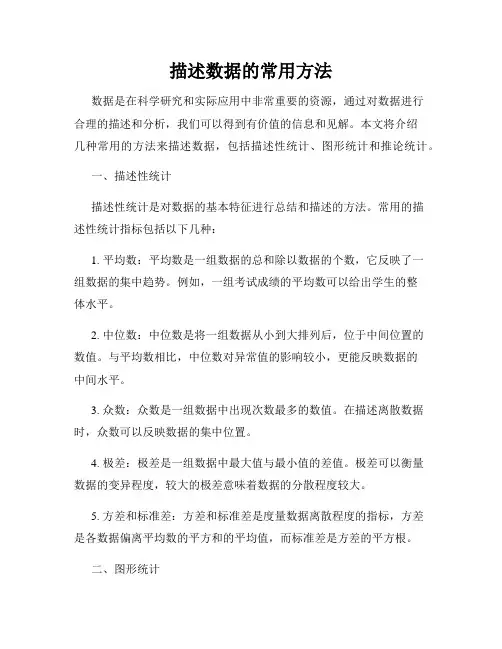 描述数据的常用方法