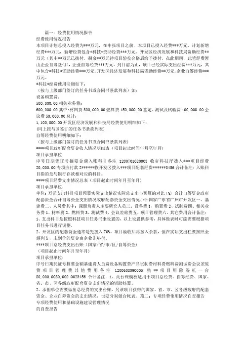 经费使用情况报告