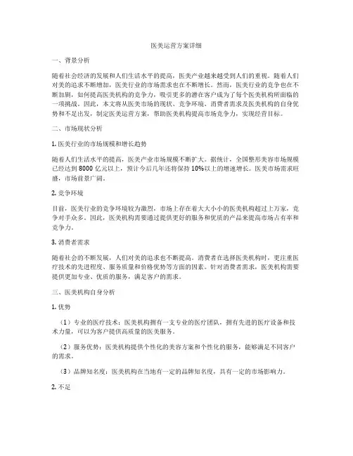 医美运营方案详细