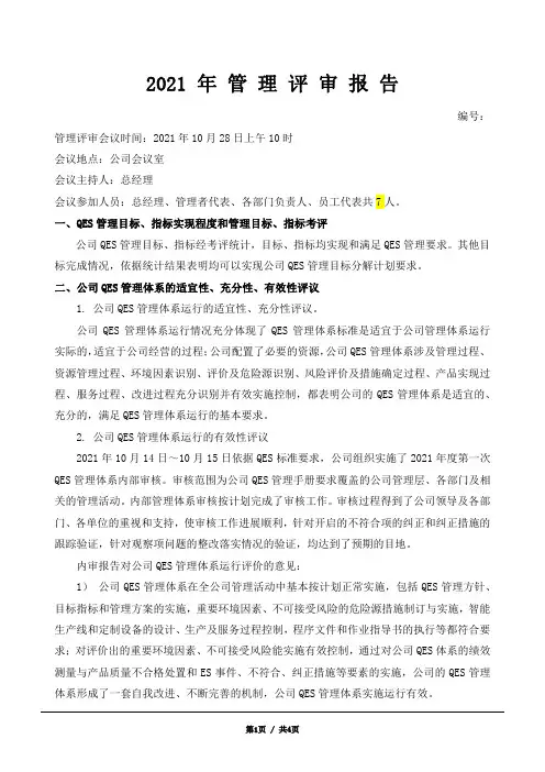 6管理评审报告