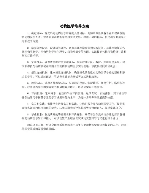 动物医学培养方案