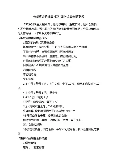 卡斯罗犬的喂养技巧_如何饲养卡斯罗犬
