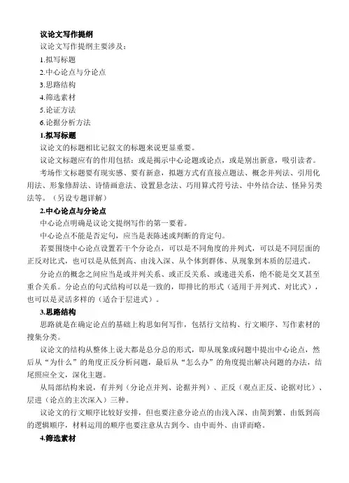 议论文写作提纲 (1)