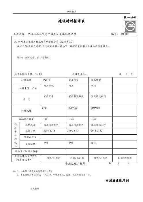材料报审表(DOC)