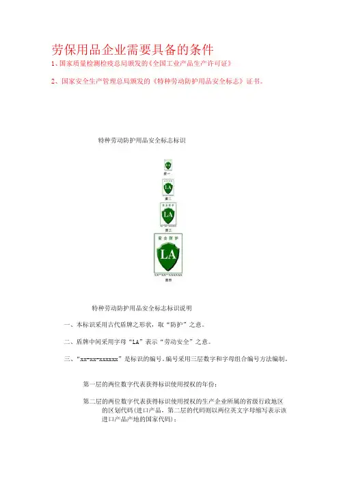 特种劳动防护用品安全标志标识