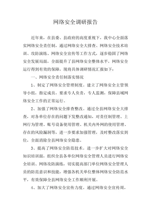 网络安全调研报告