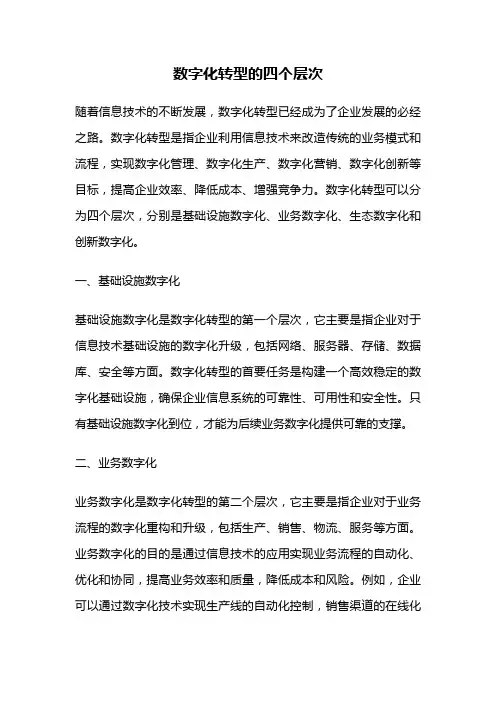 数字化转型的四个层次
