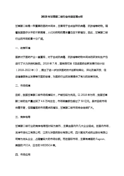 2023年甘草酸二铵行业市场环境分析