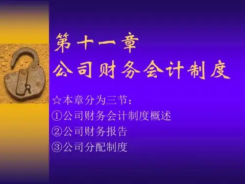 公司财务会计制度培训课件(ppt 30张)