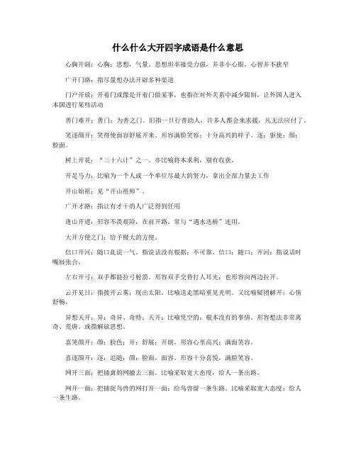 什么什么大开四字成语是什么意思