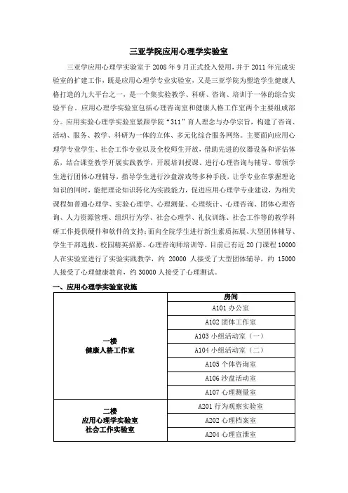 应用心理学实验室简介1
