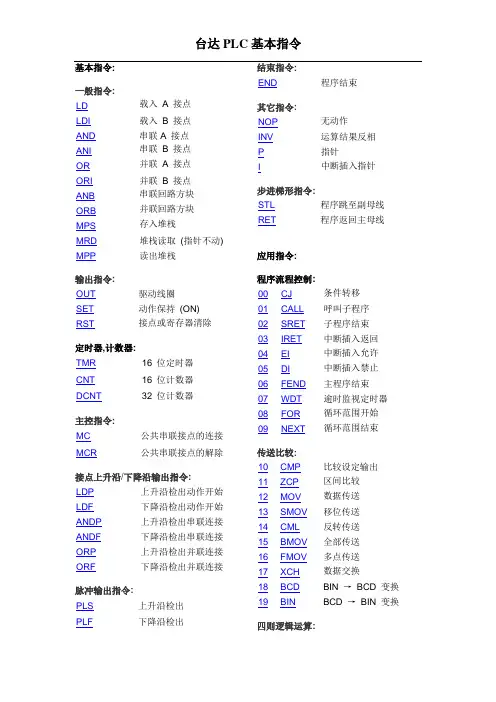 台达PLC基本指令