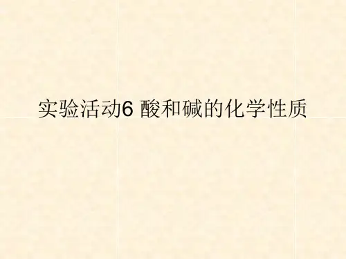 人教版初三化学九年级学生实验室操作课件第十单元酸和碱实验活动6:酸和碱的化学性质
