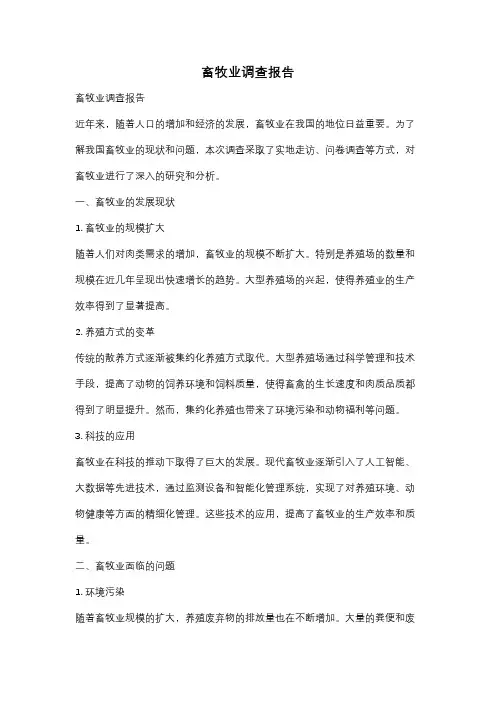 畜牧业调查报告