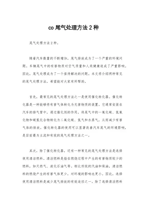 co尾气处理方法2种