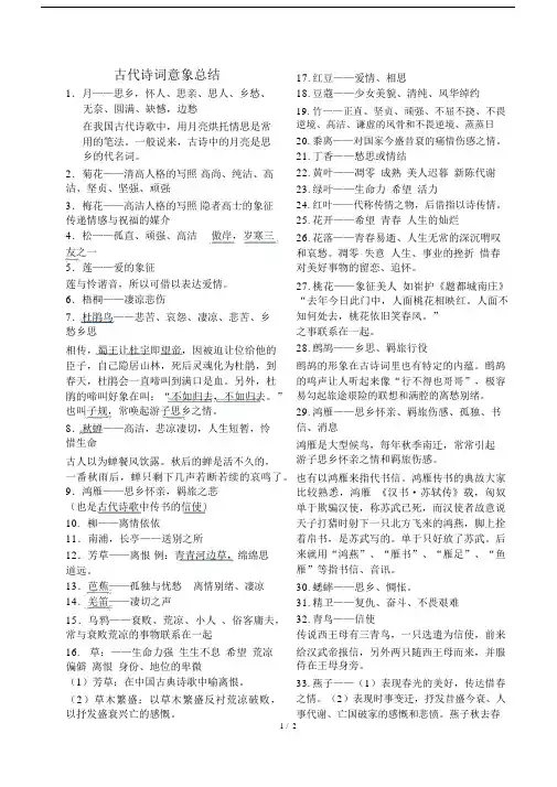 (完整版)古代诗词意象总结.docx