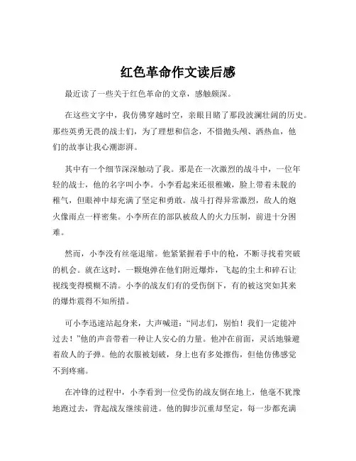 红色革命作文读后感