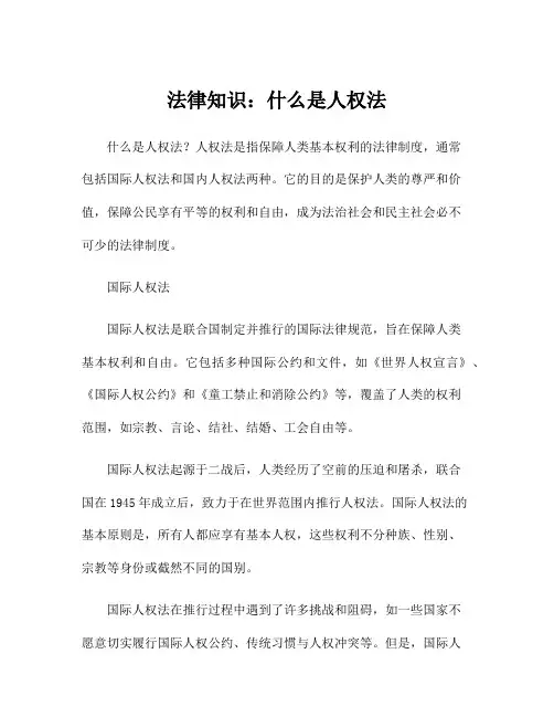 法律知识：什么是人权法