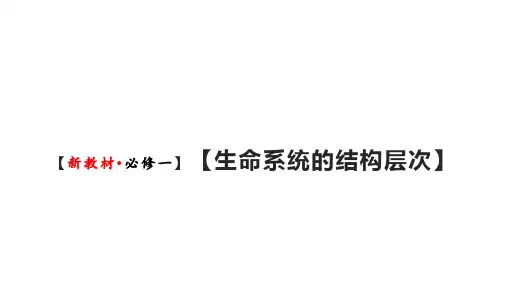 新人教必修1专题复习课件：02 生命系统的结构层次