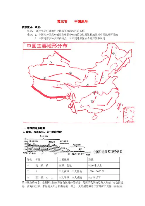 高考地理 中国地理-中国地形教案