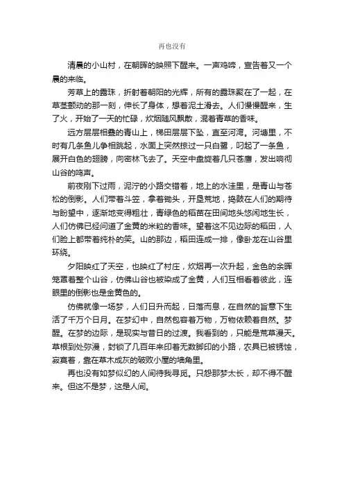 再也没有_作文500字_初三写景作文_