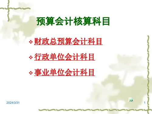 预算会计核算科目