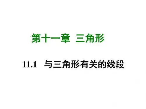 新人教八年级数学上册教学课件：11.1 与三角形有关的线段 (共68张PPT)