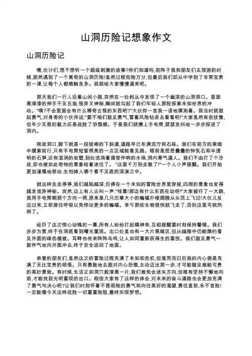 山洞历险记想象作文
