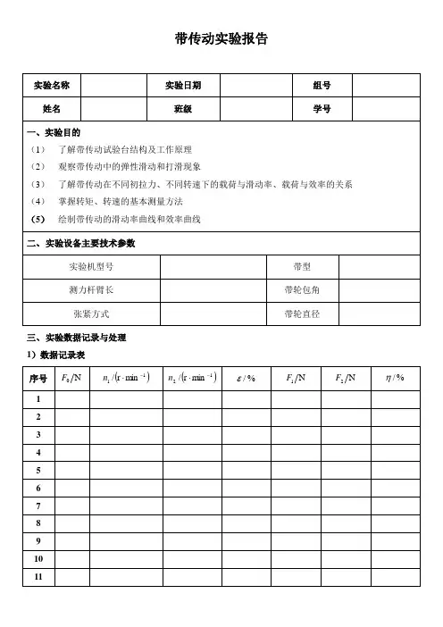 带传动实验报告