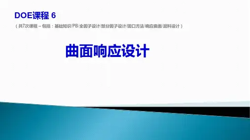 实验设计DOE曲面响应RSM