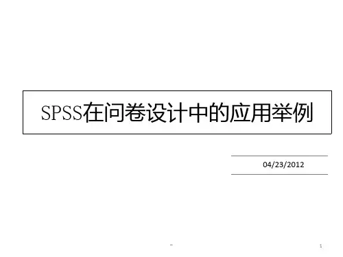SPSS在问卷设计中的应用举例PPT课件