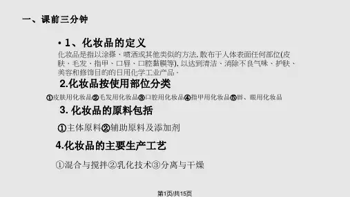 精细化工化妆品PPT课件