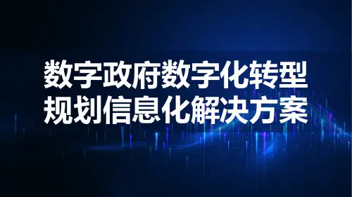 数字政府数字化转型规划信息化解决方案 相关两份资料