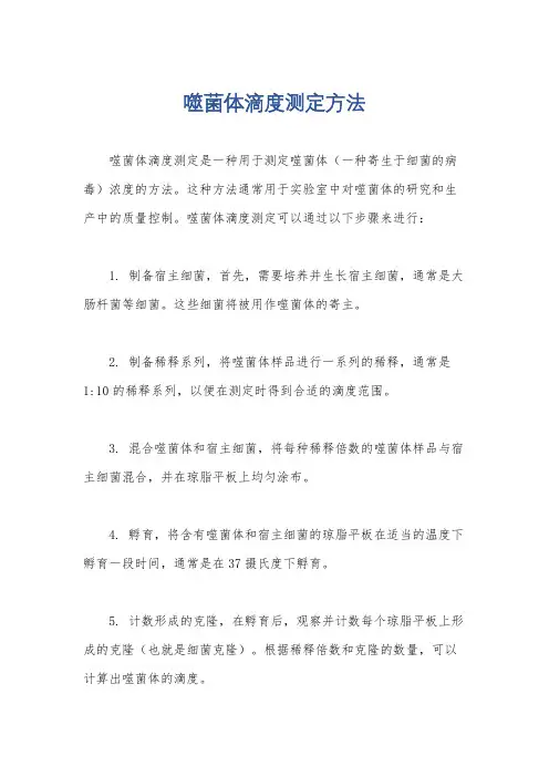 噬菌体滴度测定方法