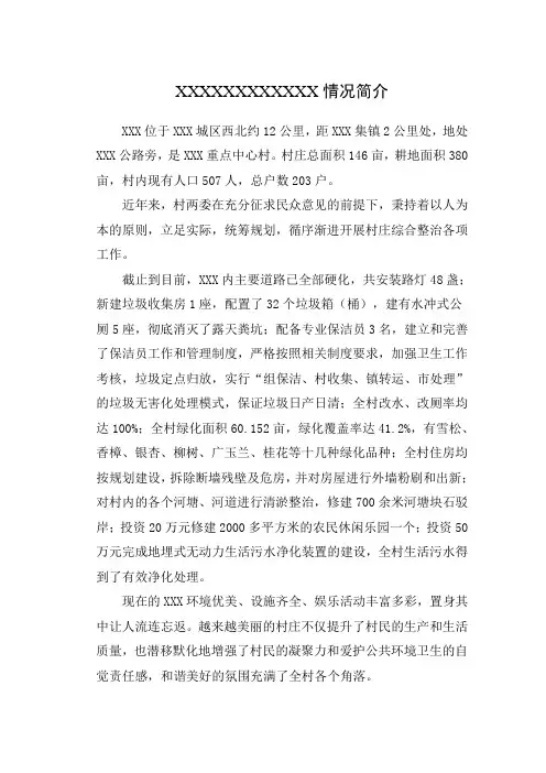 村庄环境整治台账