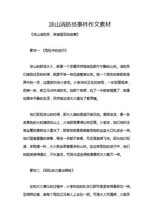 凉山消防员事件作文素材