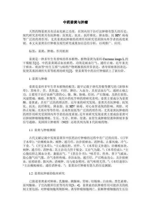 中药姜黄与肿瘤