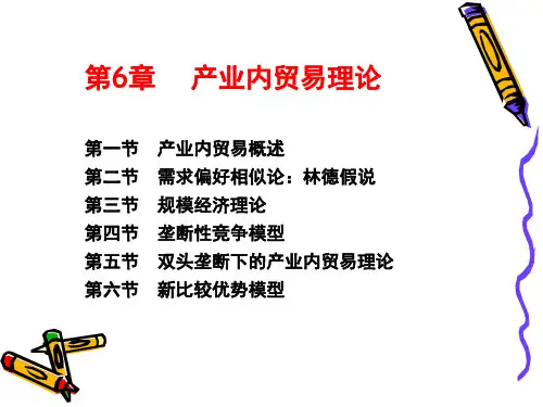国际贸易学(6)产业内贸易理论