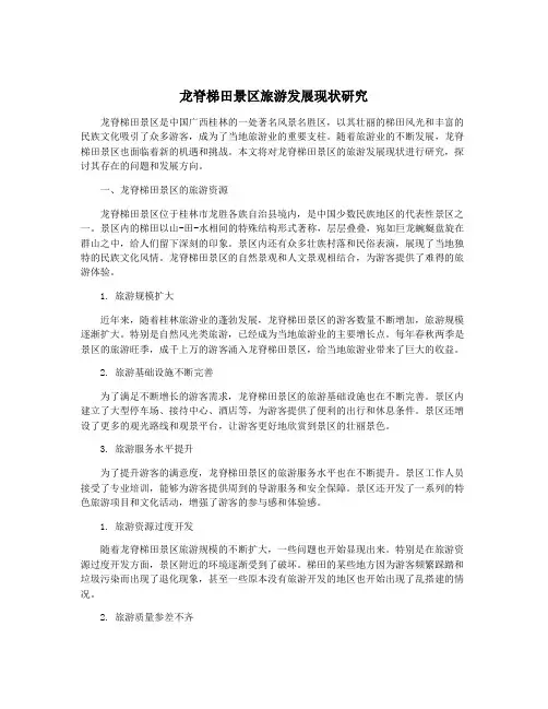 龙脊梯田景区旅游发展现状研究