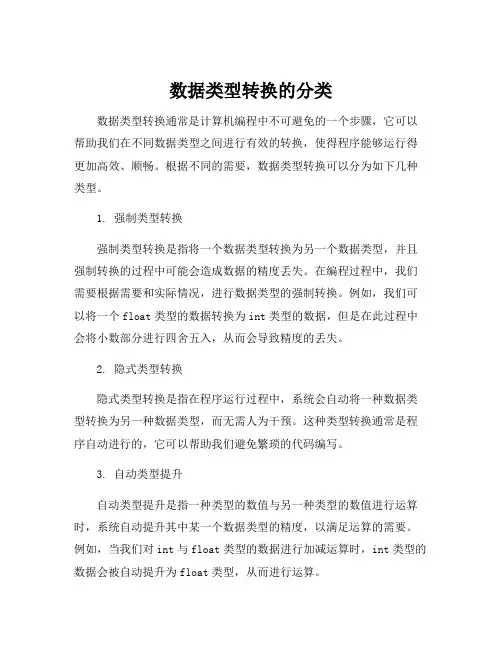 数据类型转换的分类
