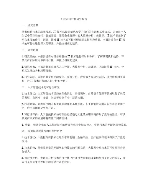 it技术可行性研究报告