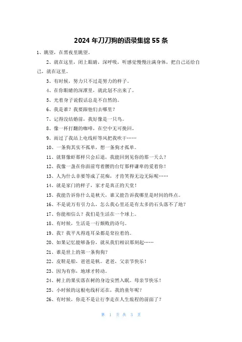 2024年刀刀狗的语录集锦55条